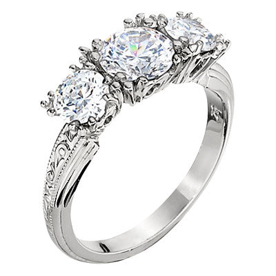 three stone engagement ring, three stone engagement rings, antique inspired engagement rings, vintage style engagement ring, vintage engagement rings