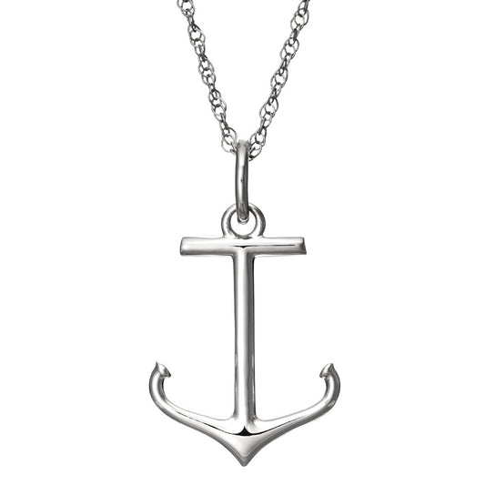 Sterling Silver Simple Anchor Pendant