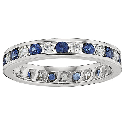 diamond eternity band, stackable wedding bands, matching wedding bands, sapphire wedding bands, sappphire and diamond wedding bands