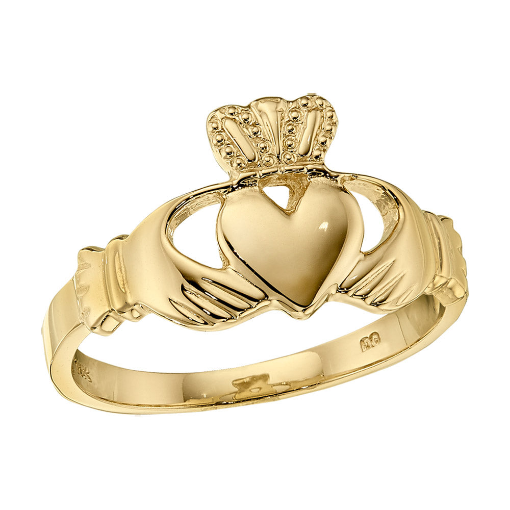 gold claddagh ring, yellow gold claddagh ring, traditional claddagh gold
