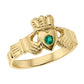 Claddagh Ring, Emerald Claddagh Ring, Celtic Jewelry. gold claddagh ring, yellow gold claddagh ring, traditional claddagh gold