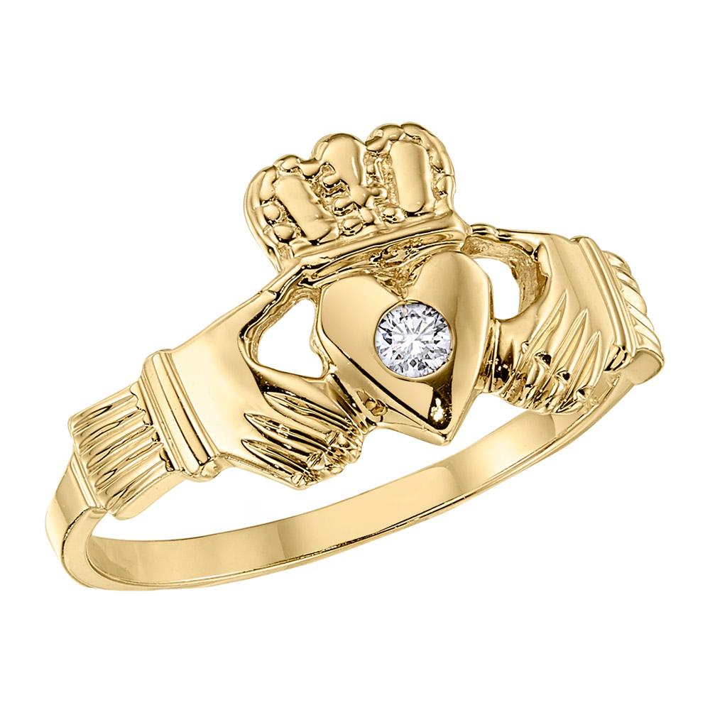 Claddagh Ring, Diamond Claddagh Ring, Celtic Jewelry