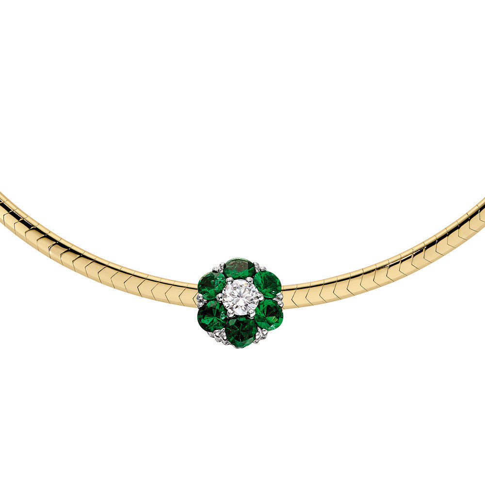 Emerald and Diamond Slide, May birthstone jewelry, emerald birthstone