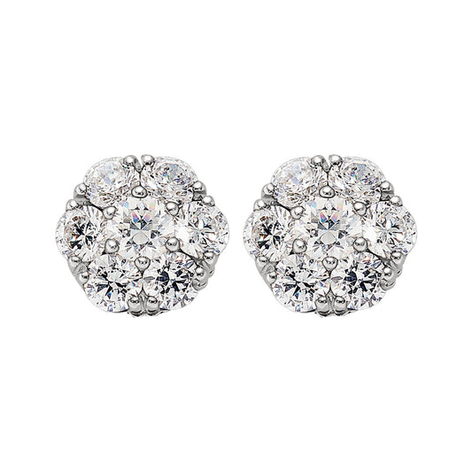 diamond cluster earrings, diamond studs, Jabel diamond earrings, round diamond studs