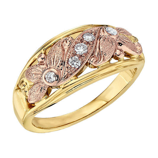 Vintage Wedding Bands, Rose Gold Wedding Band, Flower Wedding Ring