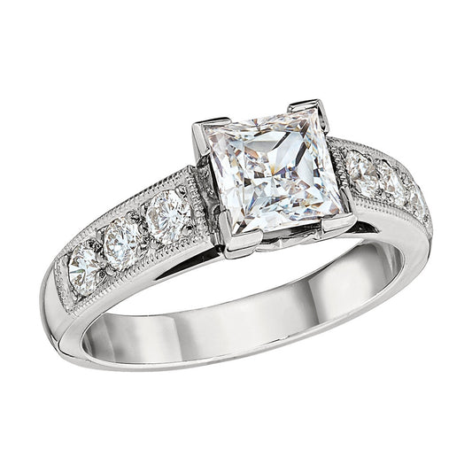 vintage style engagement rings, princess cut engagement rings, antique style engagement rings, hand engraved engagement rings, vintage engagement rings