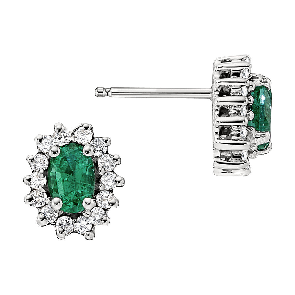 Emerald and Diamond Earrings, may birthstone jewelry, emerald birthstone earrings