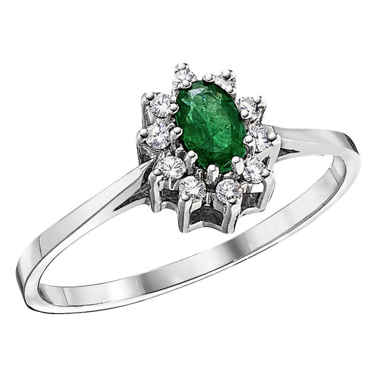 Emerald and Diamond Halo Ring, Princess Di Ring in Emerald, Halo Emerald Ring, May Birthstone, Emerald Birthstone, Emerald Diamond Gold Ring, Emerald Diamnd Ring, Emerald Diamond White Gold Ring