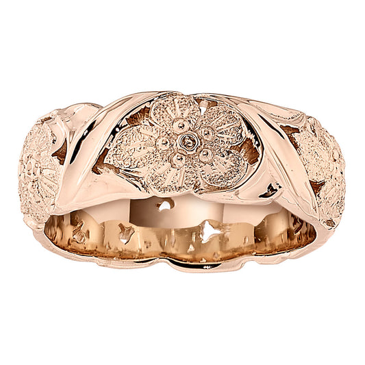 flower cigar wedding band, cigar band, Jabel flower wedding rings, gold flower bands, jabel flower ring