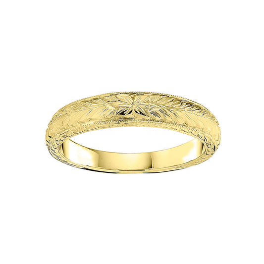 vintage engraved wedding bands, hand engraved wedding bands, Jabel engraved wedding bands, Jabel engraved wedding rings, gold flower wedding band, floral gold bands